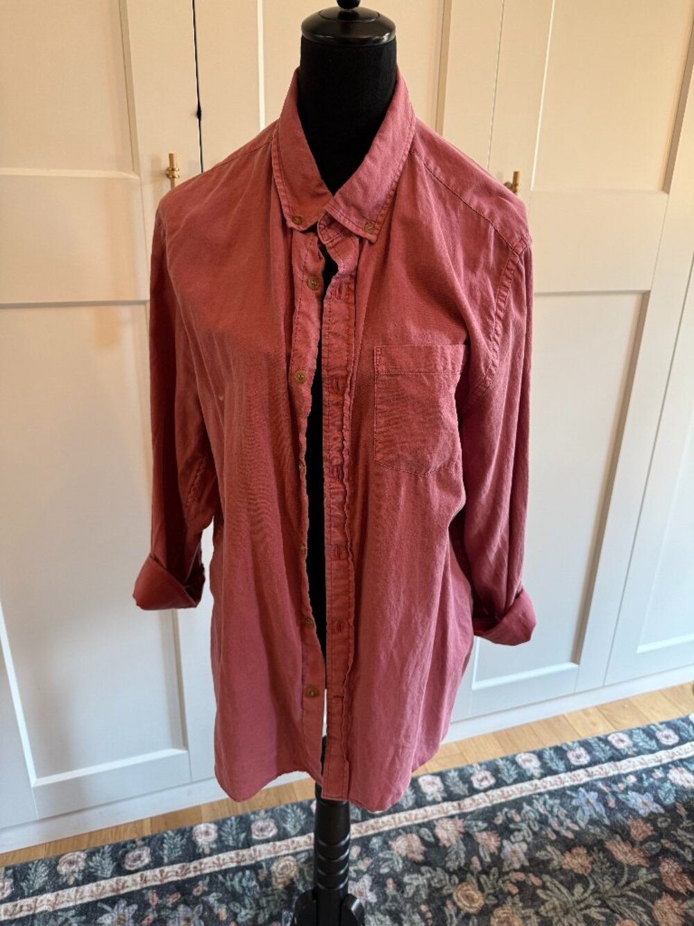 Banana Republic Men's Slim Fit Untucked Button Down - Dusty Rose - Size Large